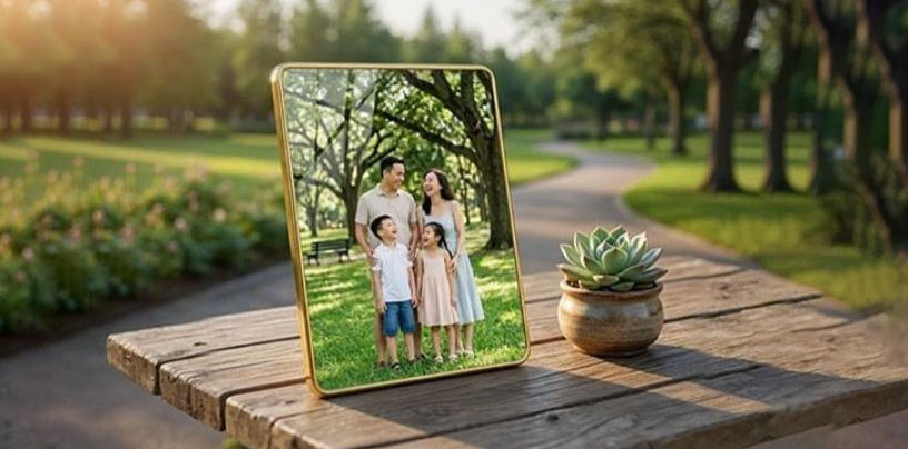 Ảnh để bàn tráng gương