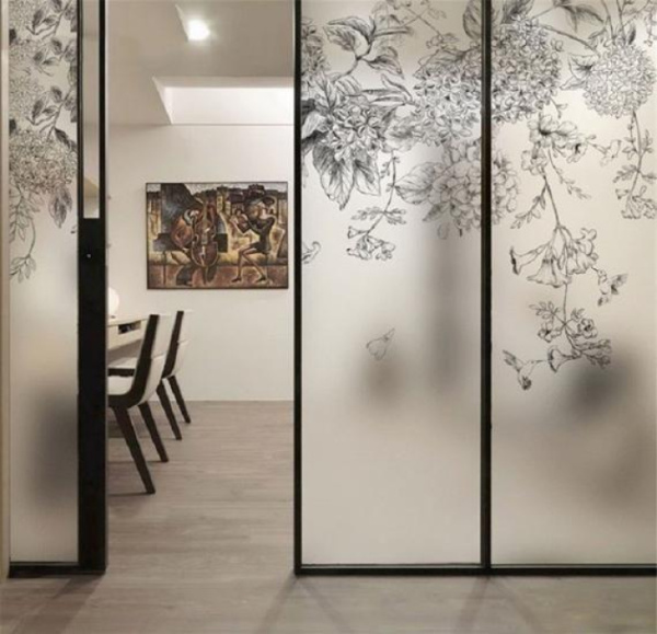 Decal dán kính hoa văn 8