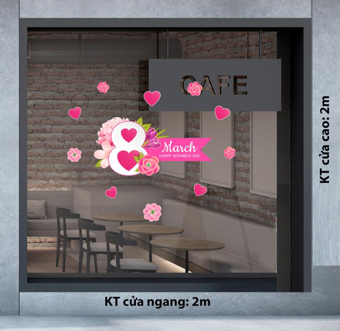 Decal dán kính quán cafe 11