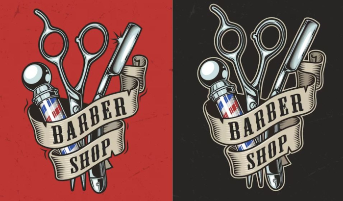 Decal dán kính tiệm tóc barber 3