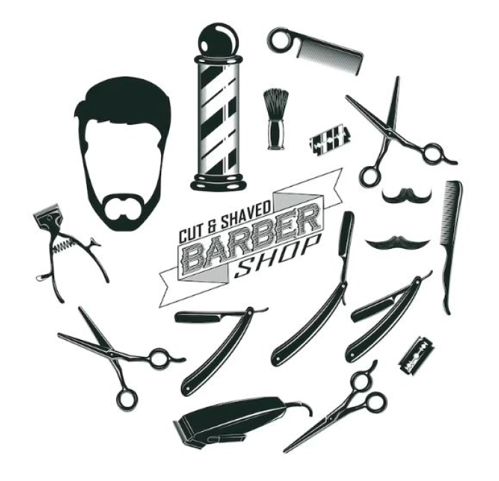 Decal dán kính tiệm tóc barber 5