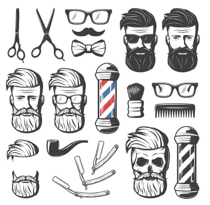 Decal dán kính tiệm tóc barber 6