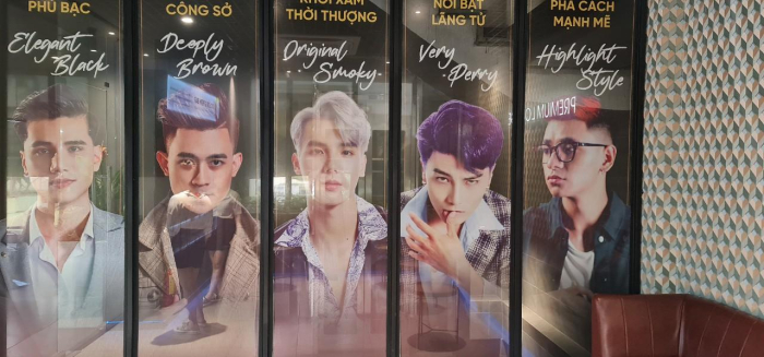 Decal dán kính tiệm tóc barber 13