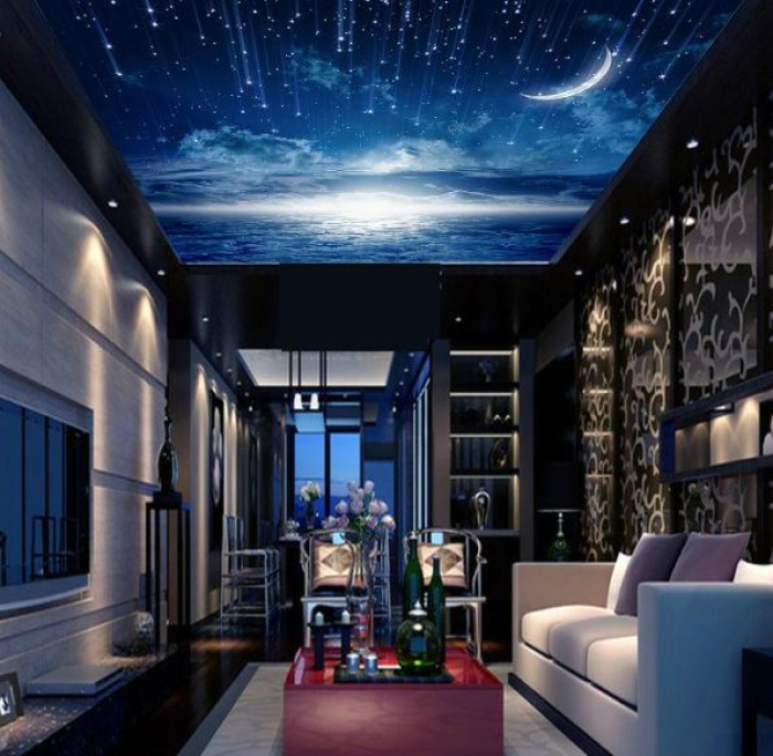 Tranh dán tường 3D bầu trời 2