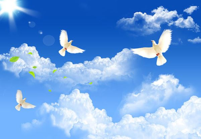 Tranh dán tường 3D bầu trời 7