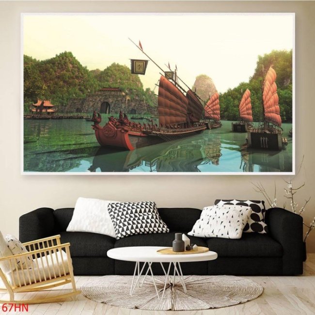 Mẫu tranh dán tường hà nội xưa đen trắng cổ kính đẹp 3