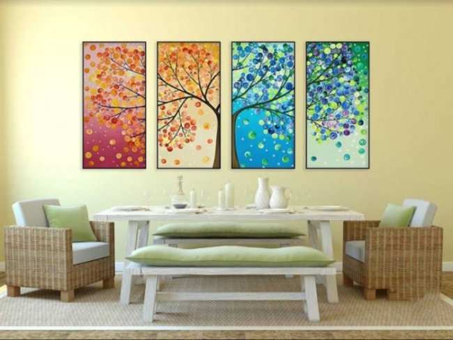 Tranh dán tường tứ quý tùng cúc trúc mai đẹp giá rẻ, in theo yêu cầu 7