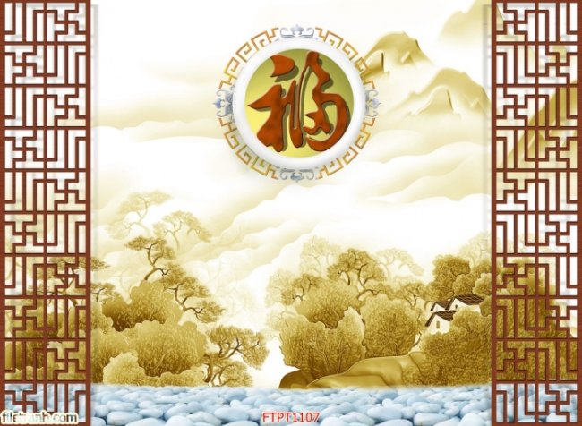 Tranh phòng thờ, sau bàn thờ tổ tiên 3D dán tường đẹp TPHCM 2