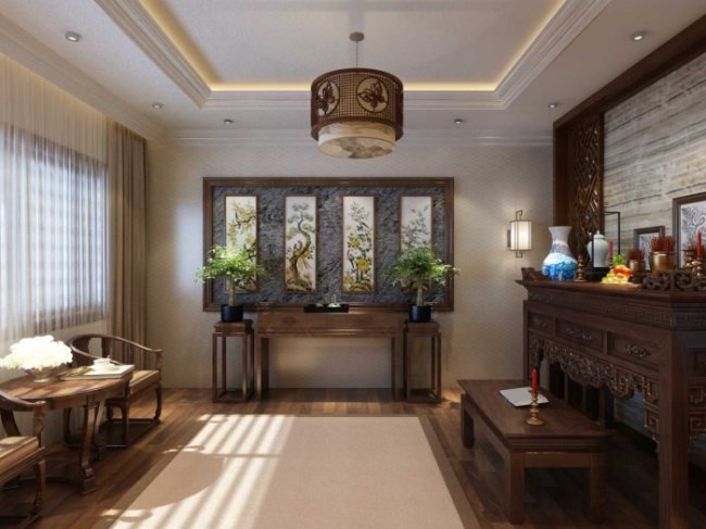 Tranh phòng thờ, sau bàn thờ tổ tiên 3D dán tường đẹp TPHCM 3