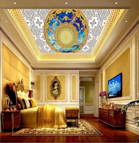 Tranh 3D dán trần nhà thạch cao, phòng khách đẹp rẻ TPHCM 1