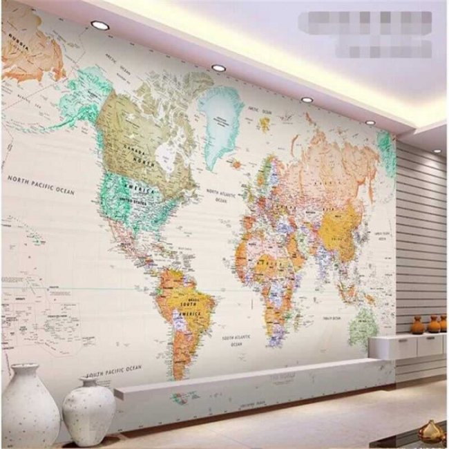 Tranh Bản Đồ Thế Giới Dán Tường Khổ Lớn TPHCM – Đẹp, Sang Trọng, Đa Dạng Mẫu Mã 2