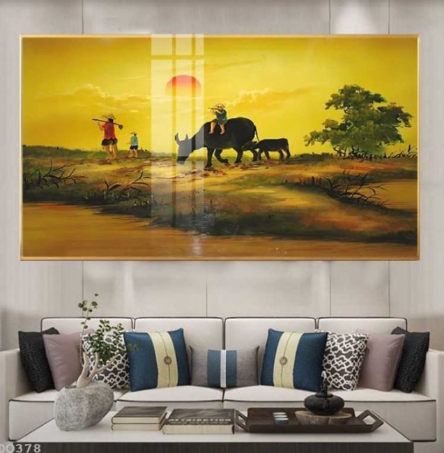 Tranh dán tường 3d cảnh đồng quê việt nam đẹp 4