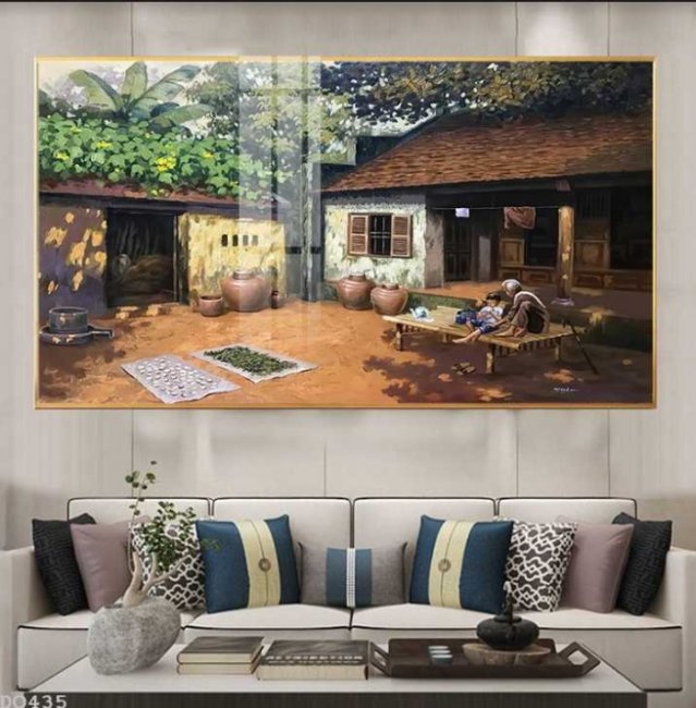 Tranh dán tường 3d cảnh đồng quê việt nam đẹp 7