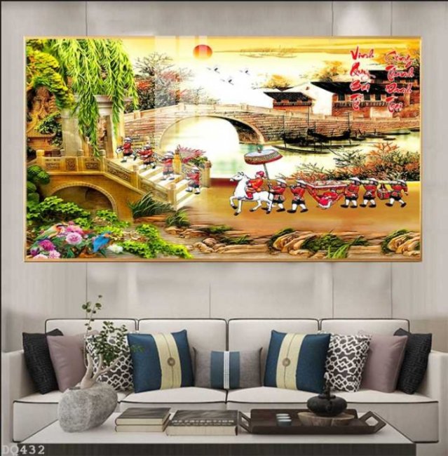 Tranh dán tường 3d cảnh đồng quê việt nam đẹp 8