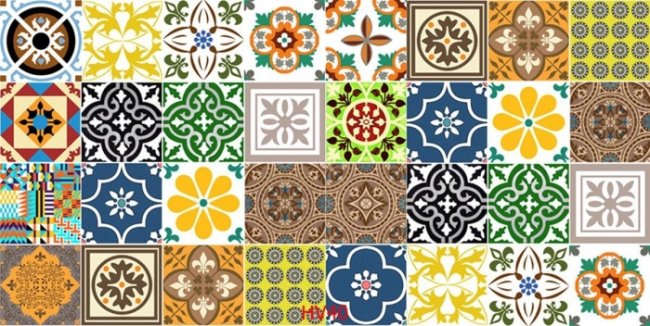 Tranh dán tường hoa văn gạch bông trắng, đen, đủ màu giá rẻ đẹp tại TPHCM 1