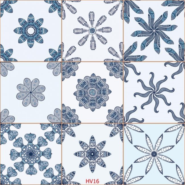 Tranh dán tường hoa văn gạch bông trắng, đen, đủ màu giá rẻ đẹp tại TPHCM 3