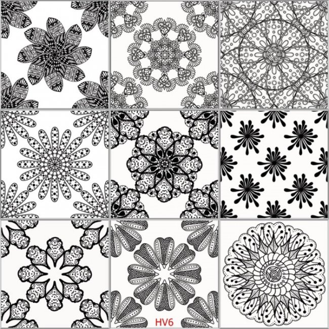 Tranh dán tường hoa văn gạch bông trắng, đen, đủ màu giá rẻ đẹp tại TPHCM 4