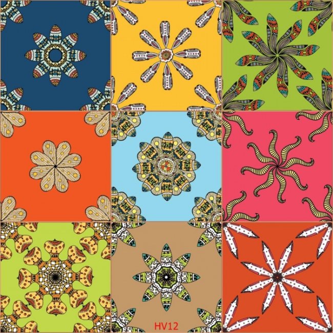 Tranh dán tường hoa văn gạch bông trắng, đen, đủ màu giá rẻ đẹp tại TPHCM 5