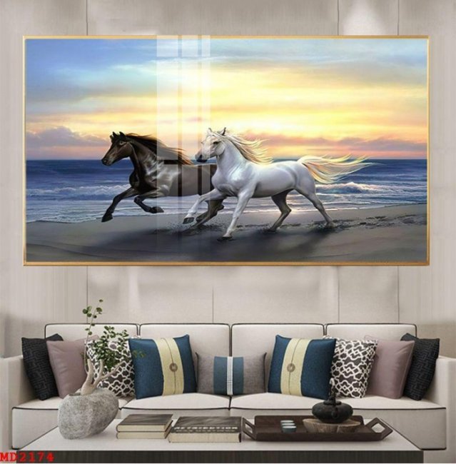 Mẫu tranh mã đáo thành công dán tường đẹp có thi công TPHCM 4