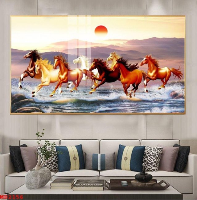 Mẫu tranh mã đáo thành công dán tường đẹp có thi công TPHCM 2