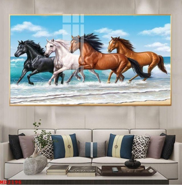 Mẫu tranh mã đáo thành công dán tường đẹp có thi công TPHCM 5