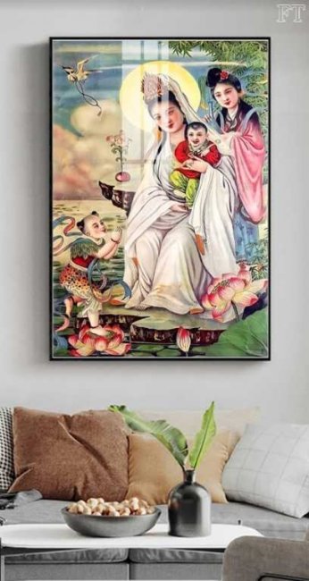 Tranh dán tường hình phật 3D, phật thích ca, in & thi công tận nơi 9