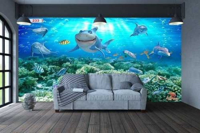 Tranh phong cảnh thiên niên núi rừng đẹp dán tường 3