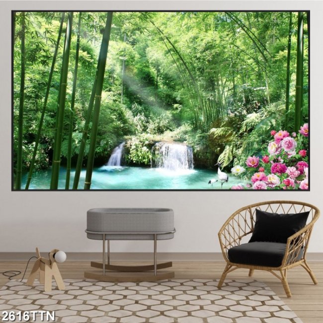 Tranh Sơn Thủy hữu tình dán tường khổ lớn giá rẻ TPHCM 4