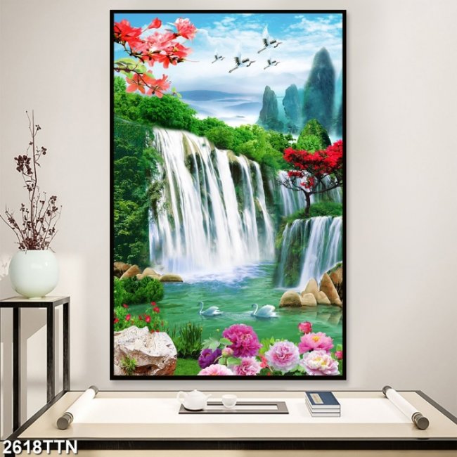 Tranh Sơn Thủy hữu tình dán tường khổ lớn giá rẻ TPHCM 10