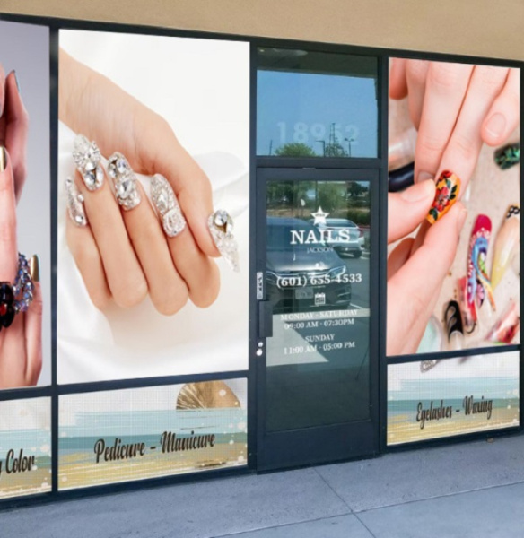 Decal dán kính tiệm nail 17