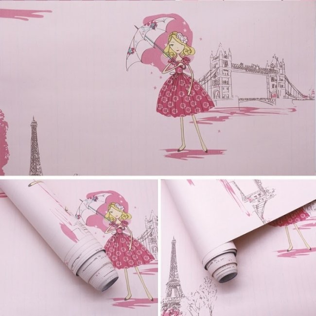 Mẫu giấy dán tường 3d cho bé gái đẹp nhất hiện nay 2