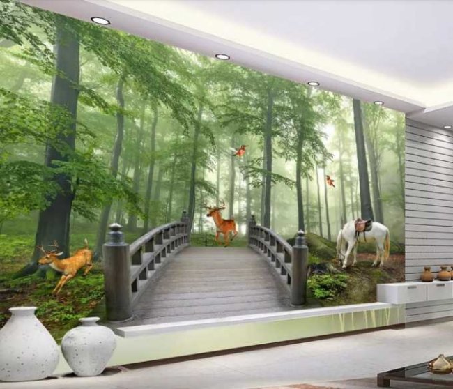 Tìm hiểu tranh dán tường 3d phong cảnh thiên nhiên 2