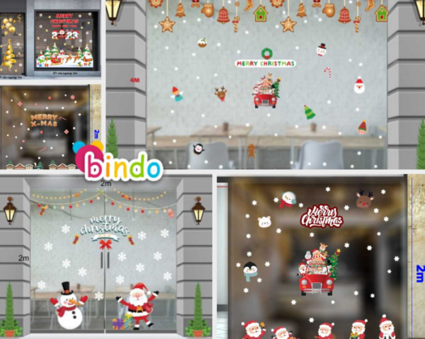 Trang trí Noel chung cư dán kính khu vực sảnh lý tưởng 7