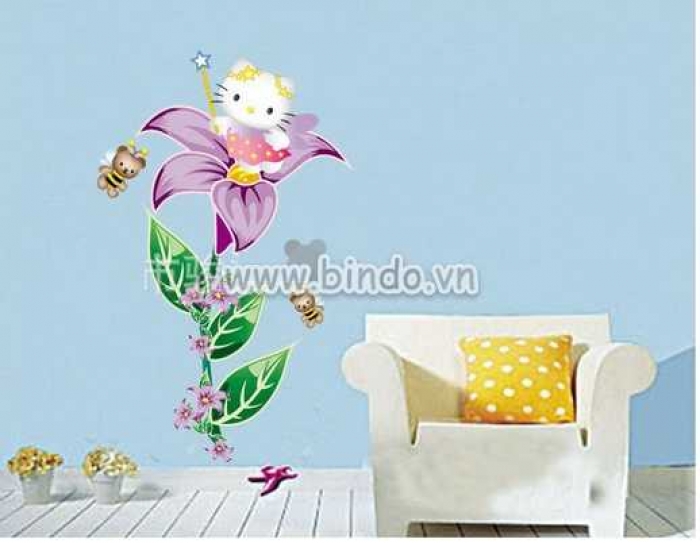 Giấy dán tường hello kitty giá rẻ cho bé nhà bạn 3