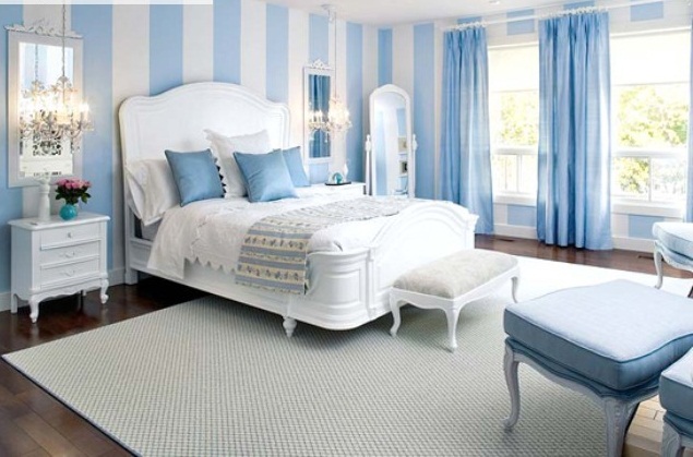 10 mẫu giấy dán tường màu xanh trang trí phòng ngủ đẹp