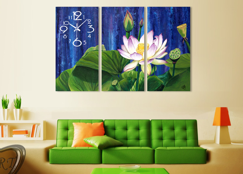 4 mẫu tranh đồng hồ treo tường phong thủy