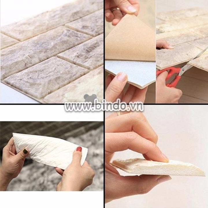 Các bước dán xốp dán tường cho căn bếp thân yêu