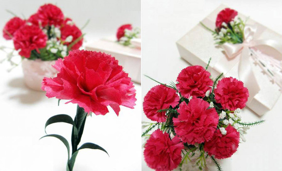 Cách làm hoa cẩm chướng trang trí nhà