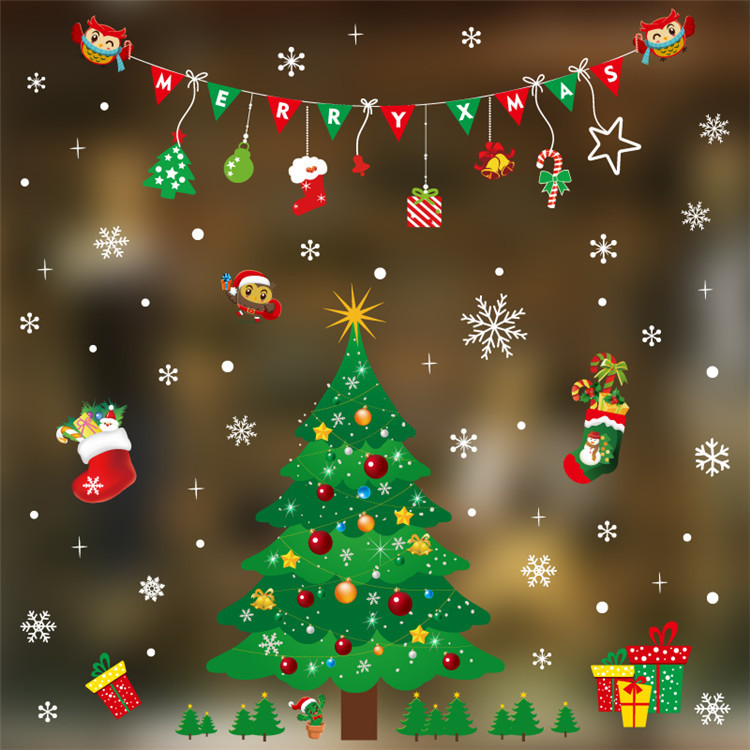 Decal dán kính họa tiết cho mùa Noel 2018