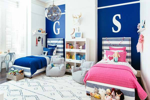 Giải pháp bố trí phòng ngủ chung cho bé trai và bé gái