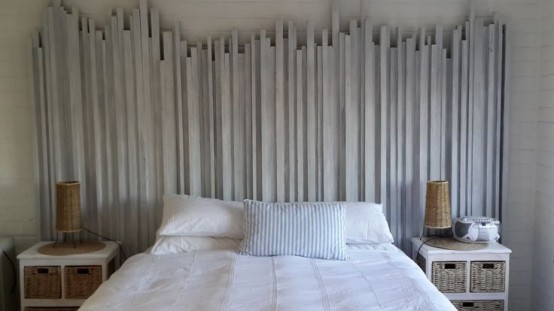 Làm đẹp và trang trí phòng ngủ với headboard được sơn trắng