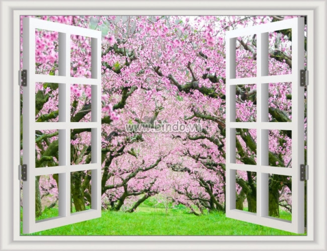 Mẫu tranh dán tường hoa anh đào được ưa chuộng dịp đầu xuân