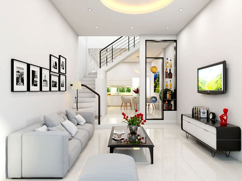 Những mẫu phòng khách có cầu thang nhà ống đẹp
