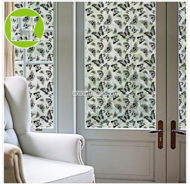 Tham khảo mẫu decal dán kính mờ trang trí cho phòng khách