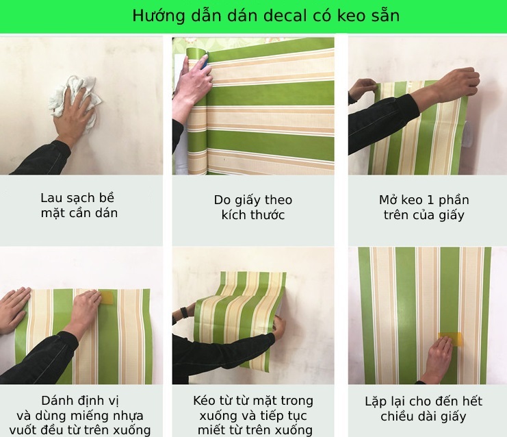 Hướng dẫn dán giấy dán tường có keo