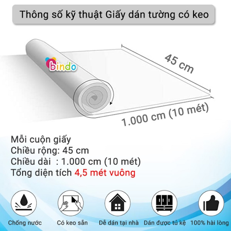Thông số kỹ thuật giấy dán tường khổ 45cm